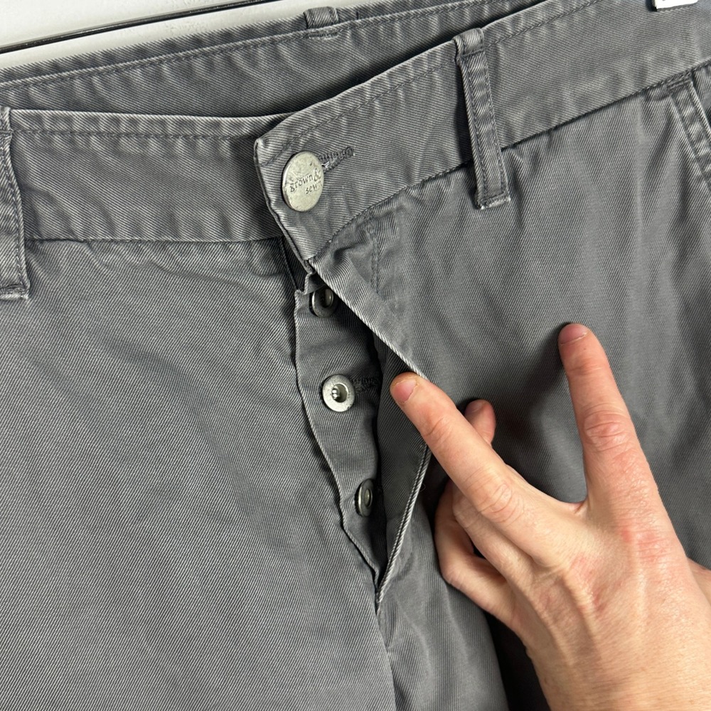 Grown & Sewn The Independent Slim Fit Grey Pants Mens Size 31 USA Button Fly - Picture 4 of 13